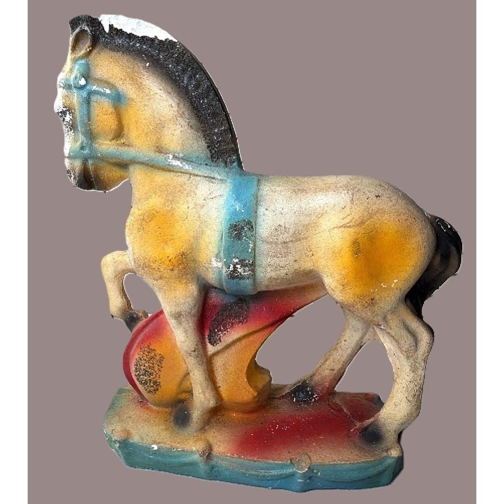 Vintage Regal Horse Chalkware Statue Multicolor MCM Retro Decor Fair
